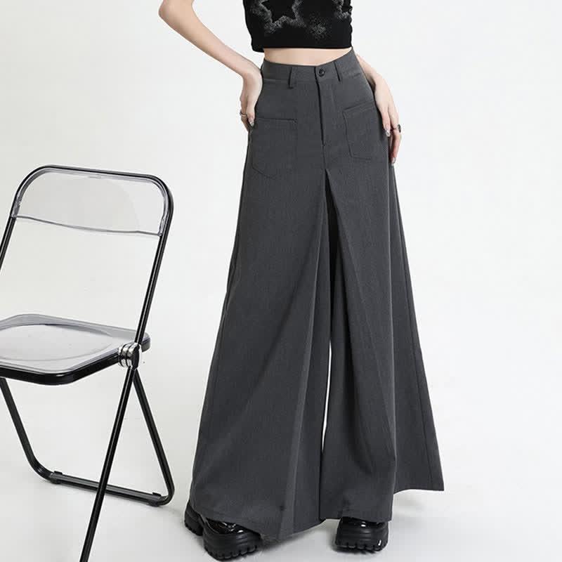 High Waist Wide Leg Casual Suit Pants  |   Pants Clothing Black