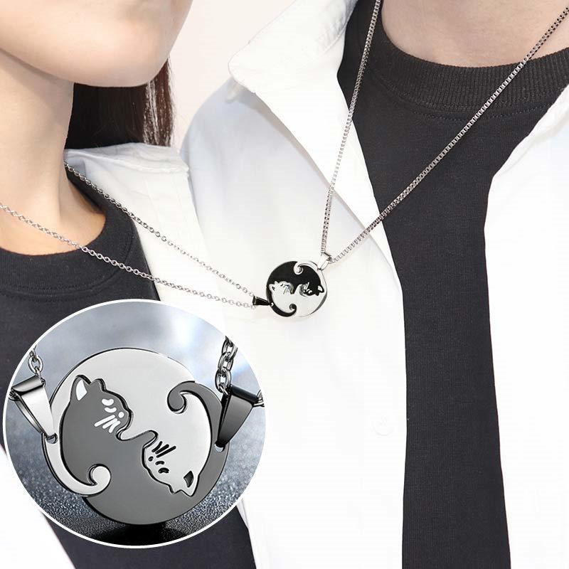 Jigsaw Cartoon Kitty Pendant Couple Necklace  |   Jewelry Accessories Jewelry