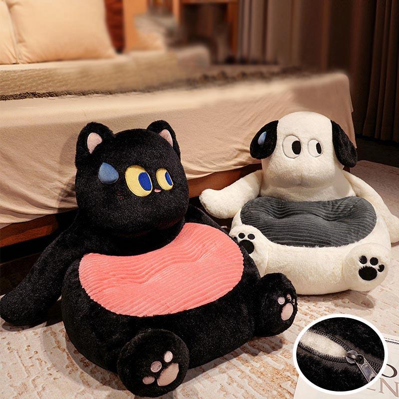 Kawaii Animals Plush Seat Cushion  |   Plushies & Bedding Accessories Black Cat