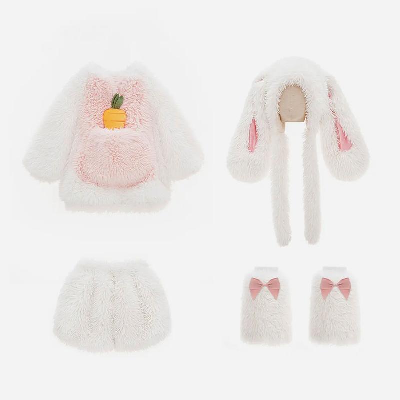 Kawaii Bunny Family Matching Fluffy Four Pieces Set  |   Outerwear Clothing Outerwear