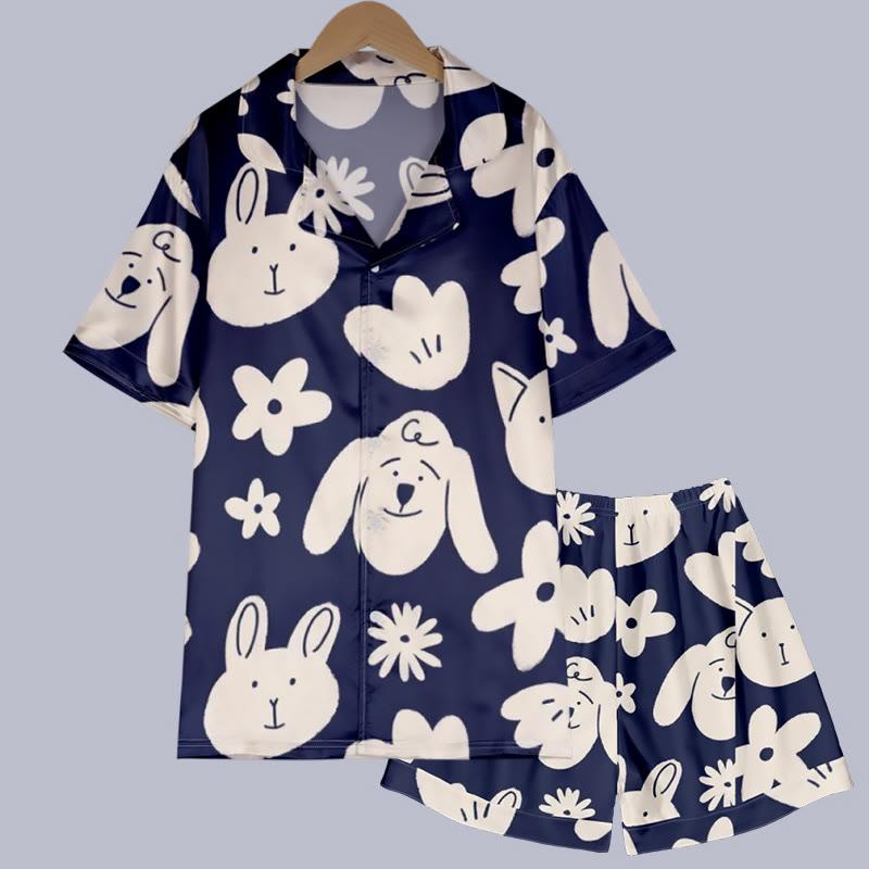 Kitty Print T-Shirt Shorts Pajamas Sleepwear  |   Pajamas Clothing Pajamas