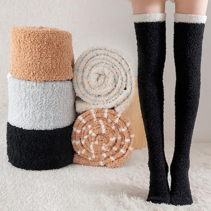 Knee High Stripe Plush Stockings  |   Socks Accessories A