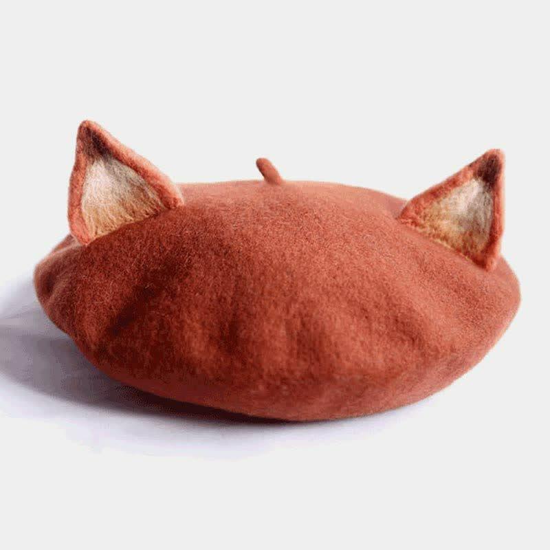 Light Brown Little Fox Beret Hat  |   Hats & Scarfs Accessories Dark Gray