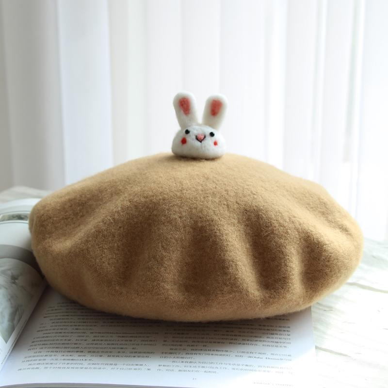 Little Cute Rabbit Beret Hat  |   Hats & Scarfs Accessories Brown