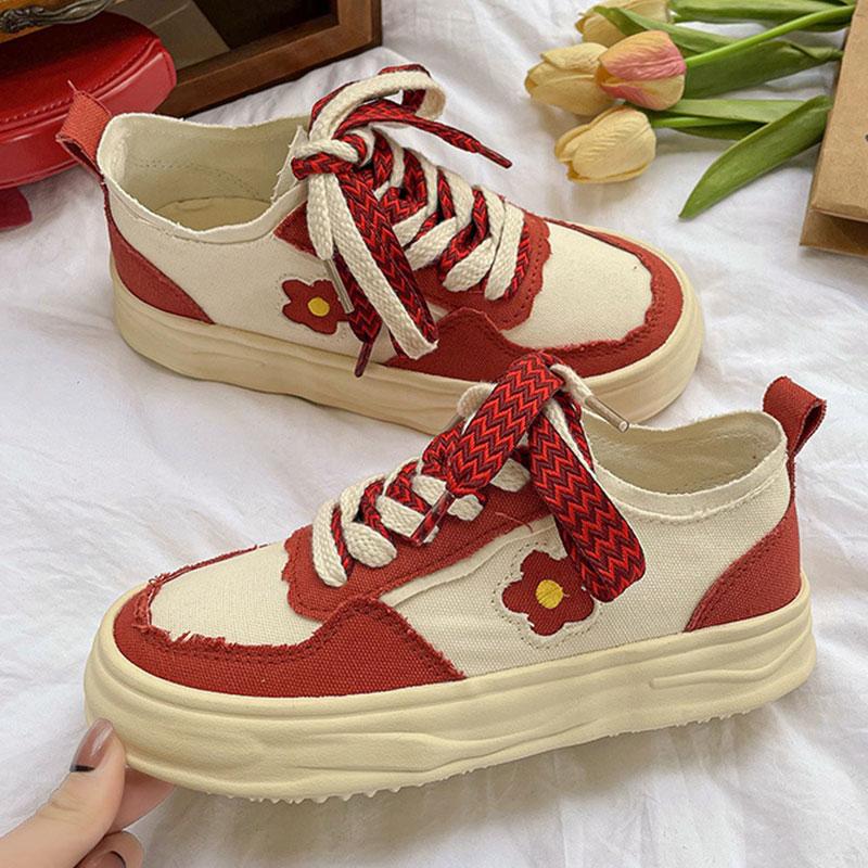 Little Red Flower Colorblock Canvas Shoes  |   Sneakers Shoes Little Red Flower