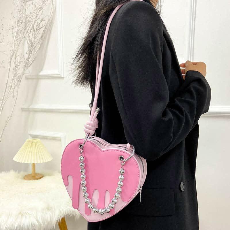 Love Heart Pattern Crossbody Bag  |   Crossbody Bag Bags Black