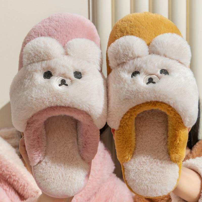 Lovely Bear Plush Slippers  |   Slippers Shoes Blue