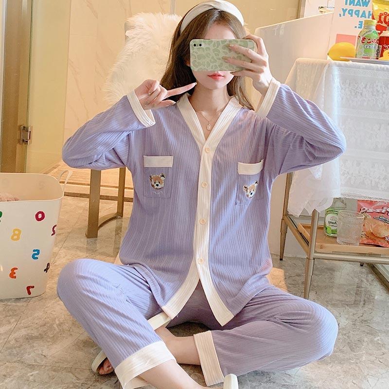 Lovely Bow Knot Home Cotton Pajamas Set  |   Pajamas Clothing Pajamas