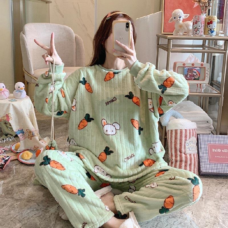 Lovely Carrot Love Heart Plush Pajamas Set  |   Pajamas Clothing Pajamas