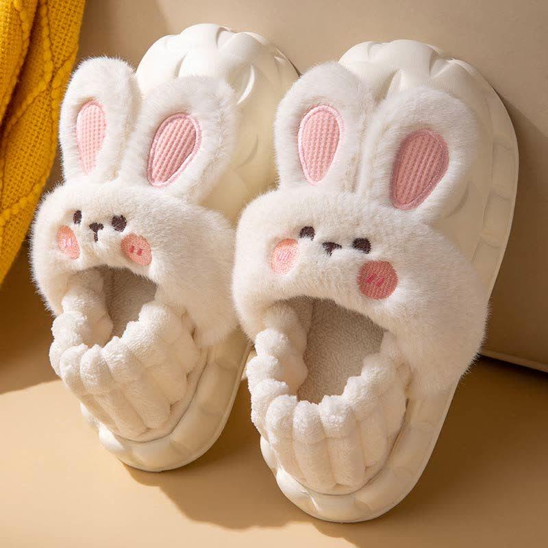 Lovely Cartoon Bunny Detachable Plush Slippers  |   Slippers Shoes Black