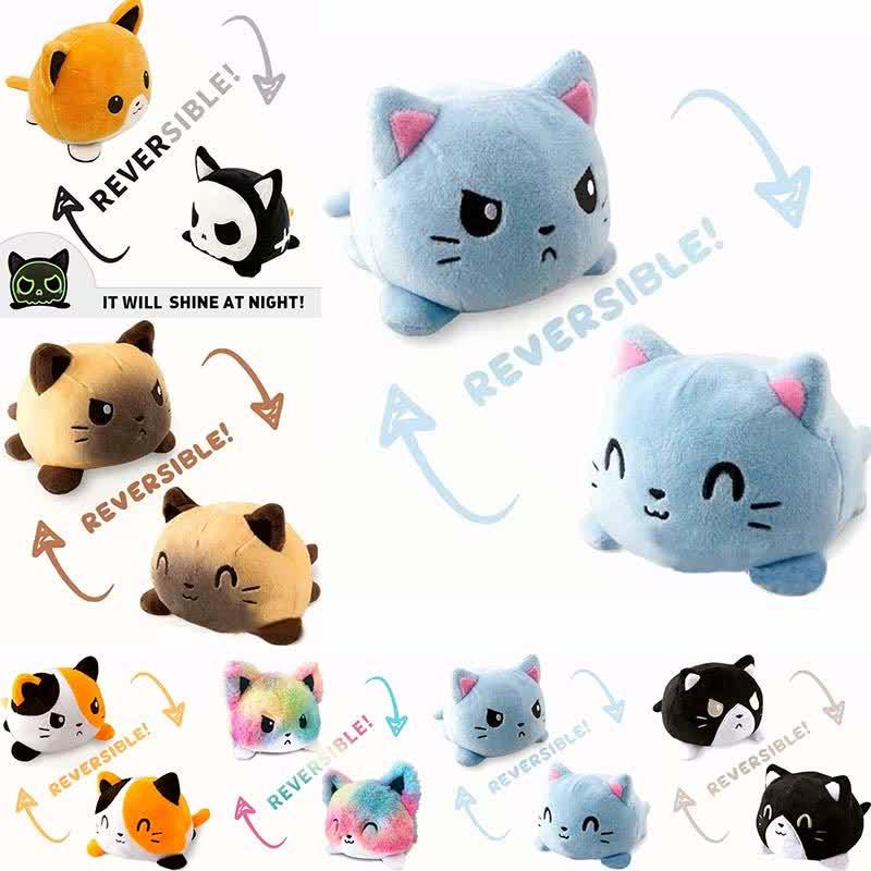 Lovely Cartoon Kitty Pattern Reversible Plush Toy  |   Plushies & Bedding Accessories A