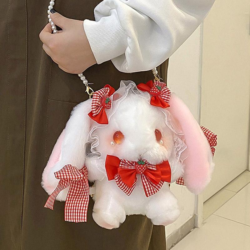 Lovely Lace Bow Knot Bunny Doll Plush Crossbody Bag  |   Crossbody Bag Bags Crossbody Bag