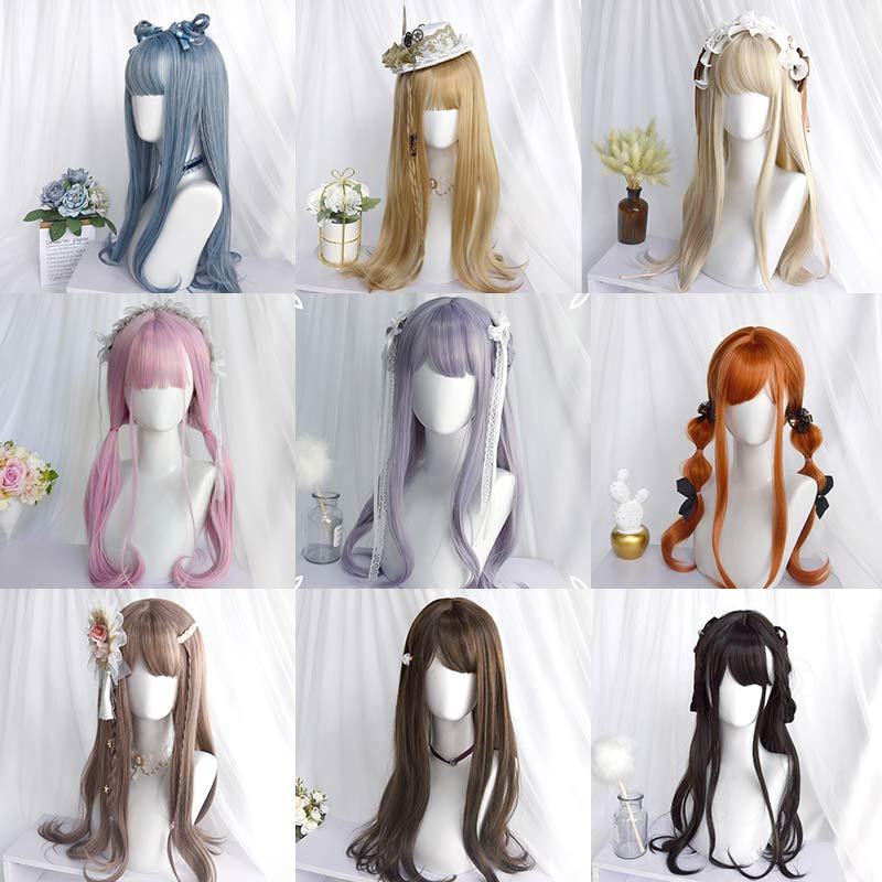 Multi-Color Long Straight Wig With Bangs  |   Wigs Accessories Beige