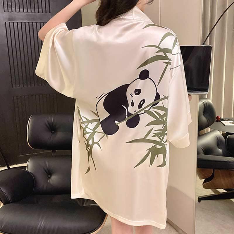 Panda Bamboo Print Robe Pajamas  |   Pajamas Clothing Pajamas