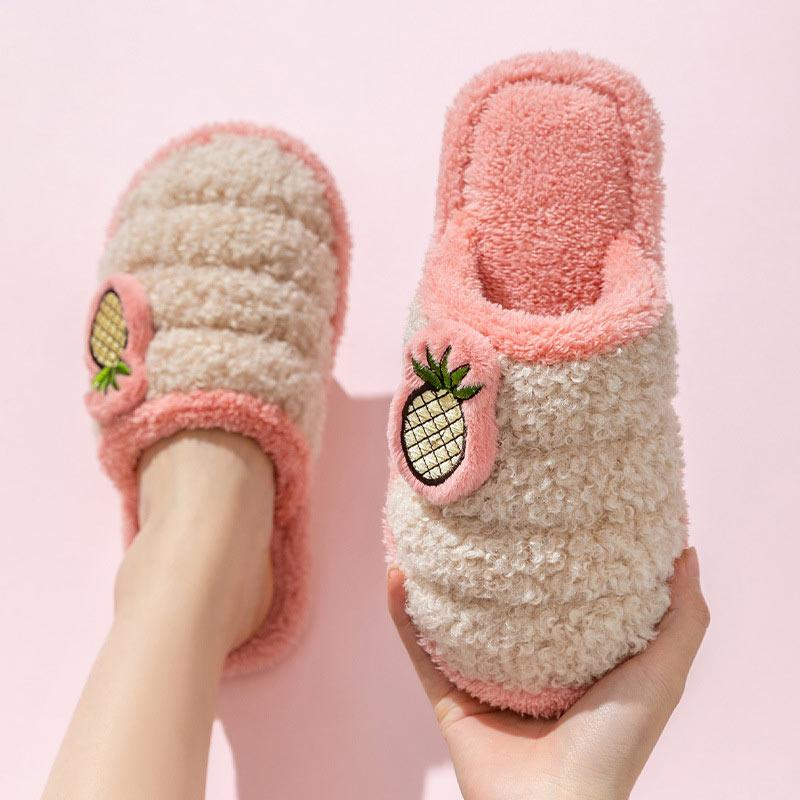 Pineapple Plush Slippers  |   Slippers Shoes Brown