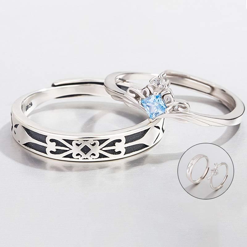 Princess And Knight 925 Sterling Silver Couple Ring  |   Jewelry Accessories Jewelry