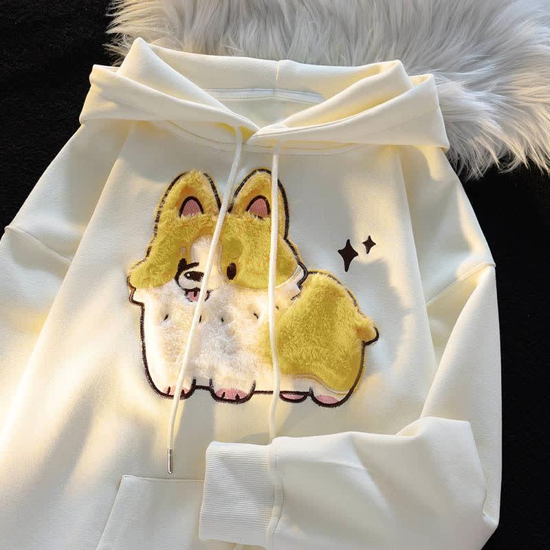 Puppy Flocking Print Long Sleeve Sweatshirt  |   Sweatshirts & Hoodies Clothing Apricot