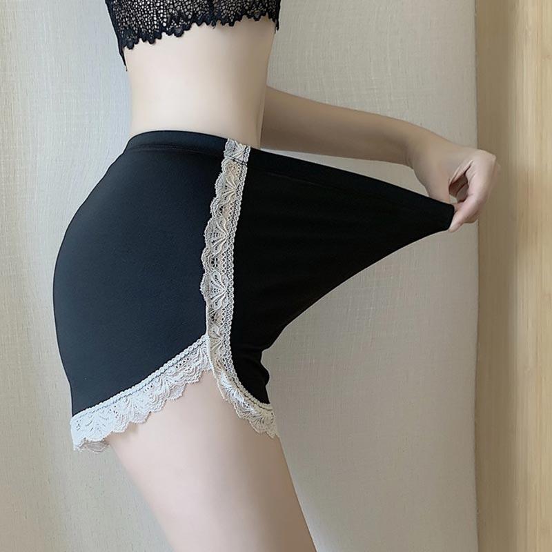 Pure Color Lace Side Shorts  |   Shorts Clothing Black