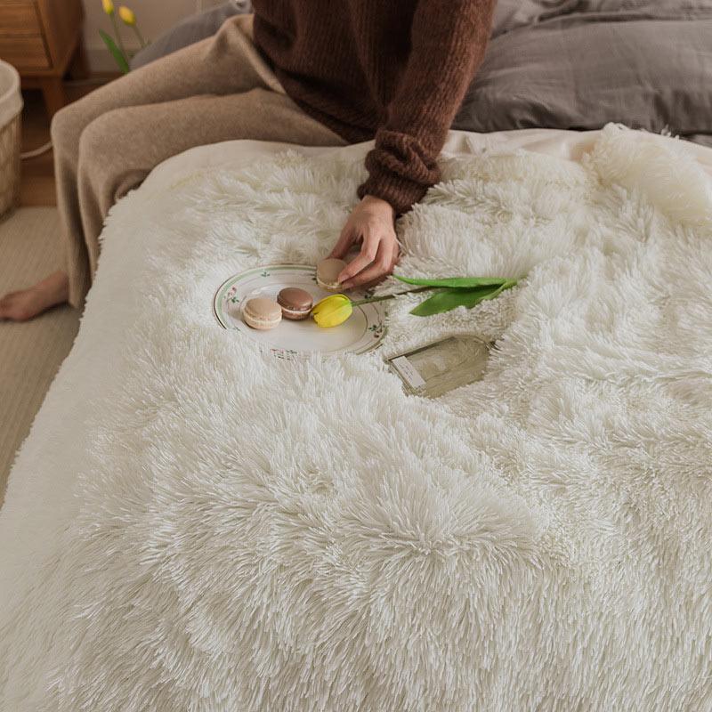 Pure Color Long Wool Blanket  |   Plushies & Bedding Accessories Coffee