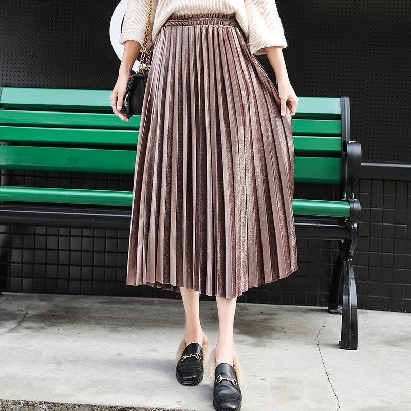 Pure Color Loose Pleated Skirt  |   Skirts Clothing Black