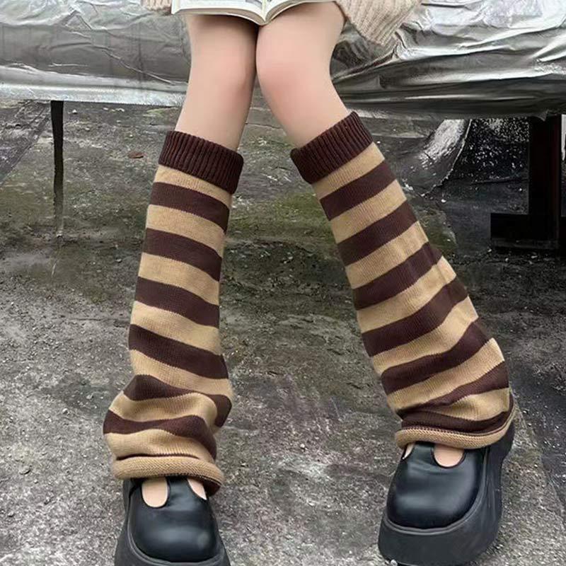 Pure Color Stripe Leg Warmers Socks  |   Socks Accessories Black