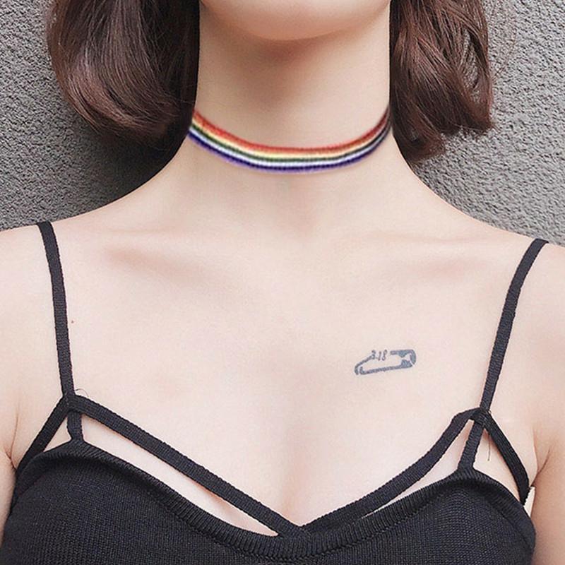 Rainbow Ribbon Choker Necklace  |   Jewelry Accessories Jewelry