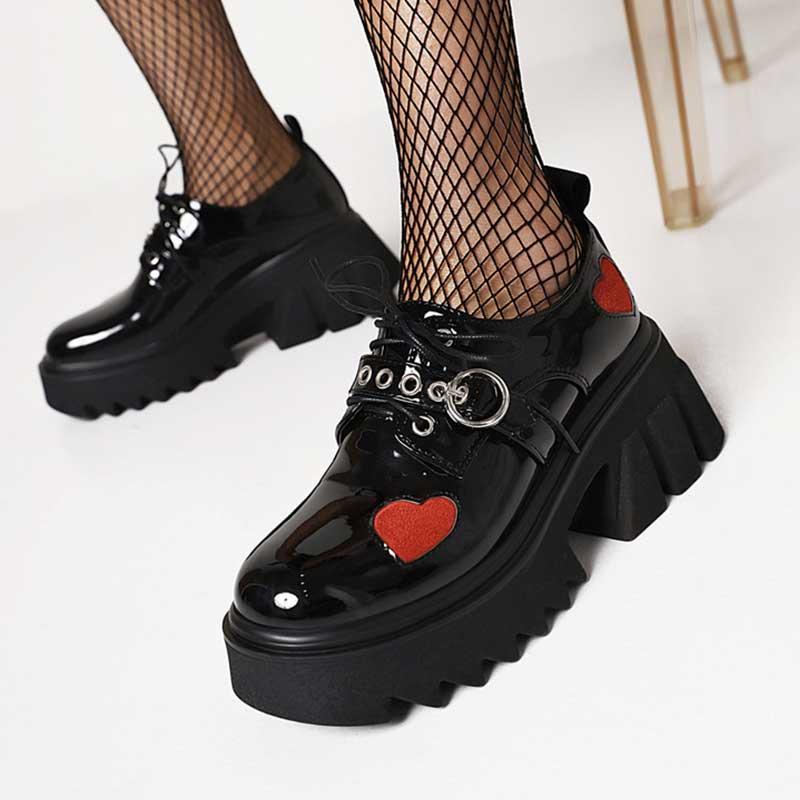 Red Heart Lolita Mary Janes Shoes  |   Mary Janes & Flats Mary Janes & Flats Black A