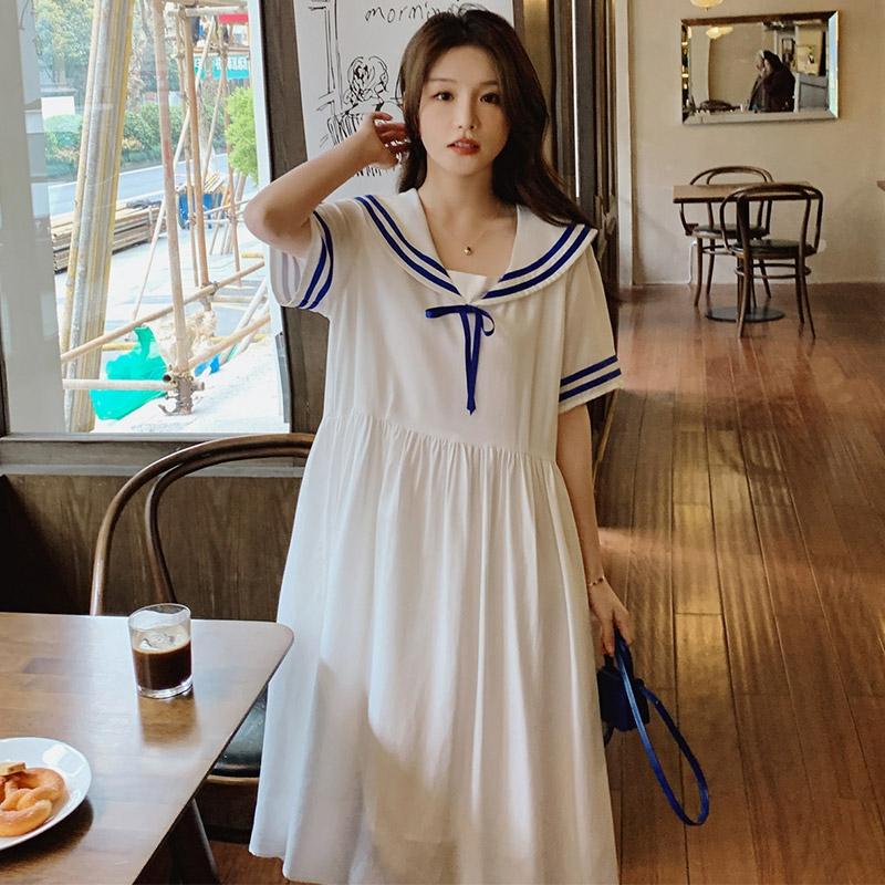 Sailor Collar Bow Decor Loose Dress  |   Dresses Clothing Dresses