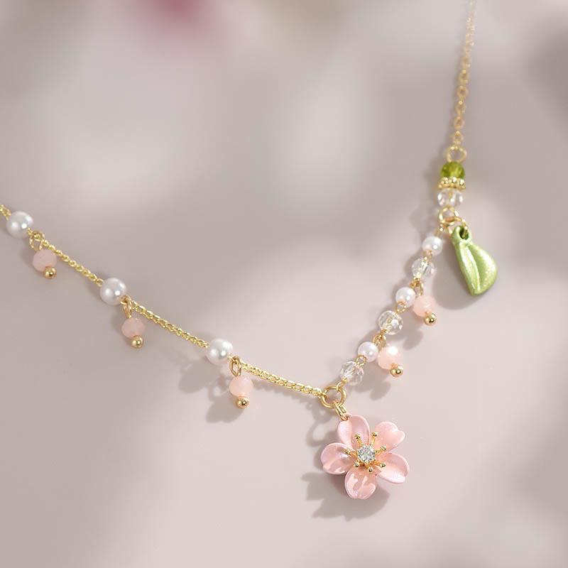 Sakura Leaf Pendant Necklace  |   Jewelry Accessories Jewelry