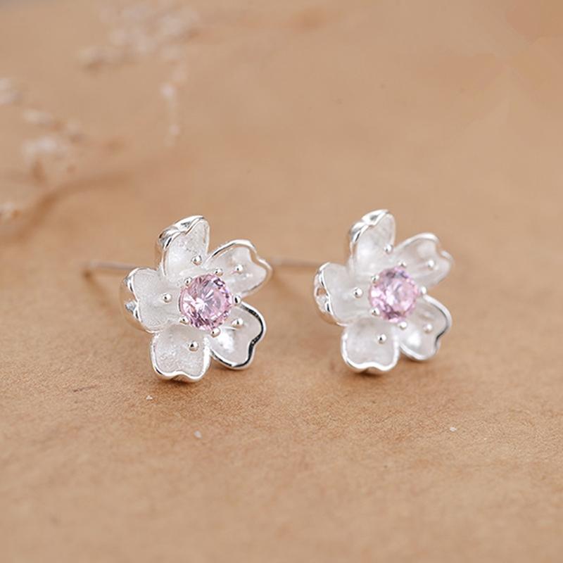 Sakura Sterling Silver Stud Earrings  |   Jewelry Accessories Jewelry