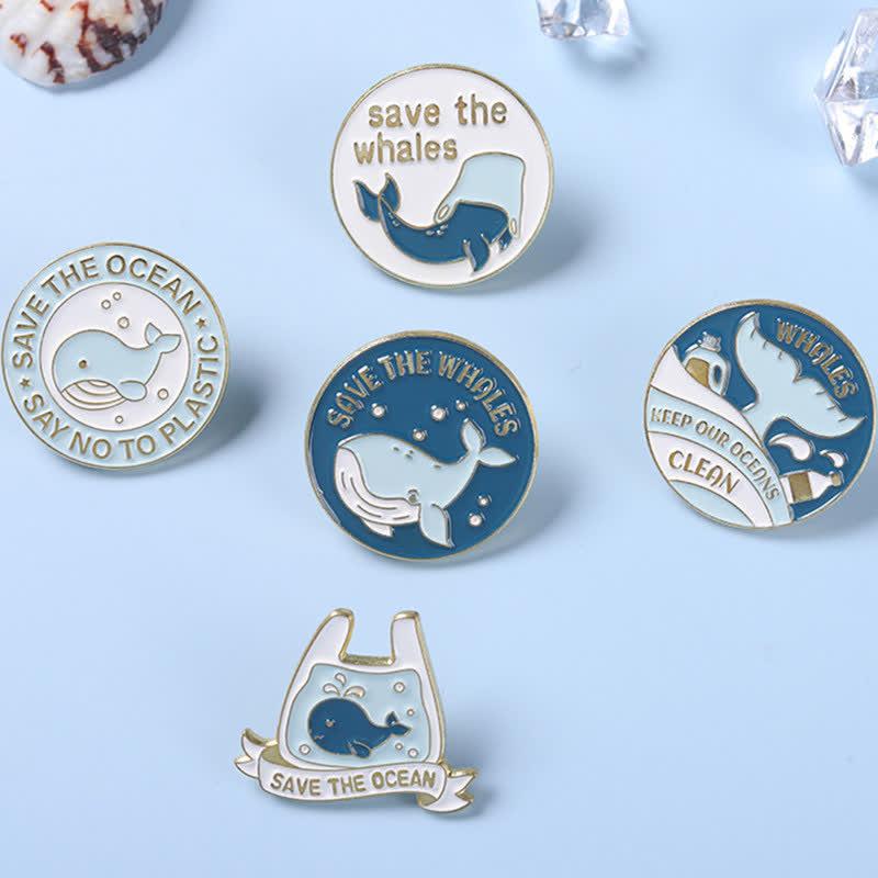 Save The Ocean Whale Enamel Brooch Accessories  |   Jewelry Accessories A