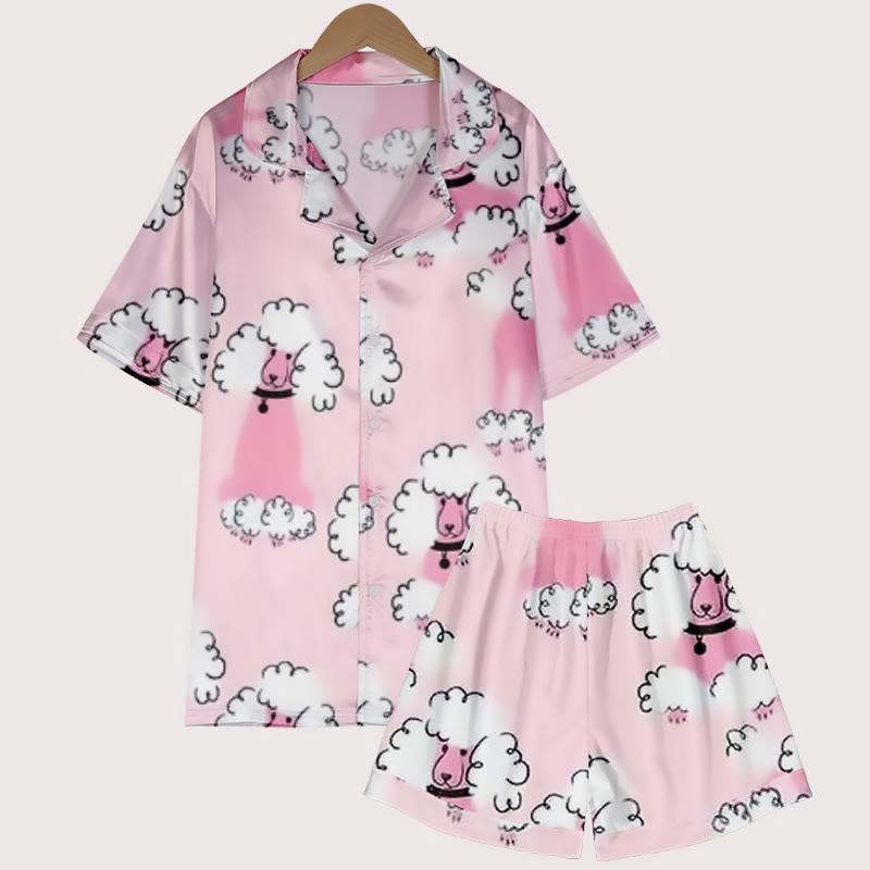 Sheep Print T-Shirt Shorts Pajamas  |   Pajamas Clothing Pajamas