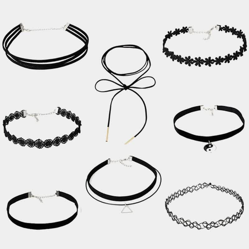 Simple Black Choker Set  |   Jewelry Accessories Black