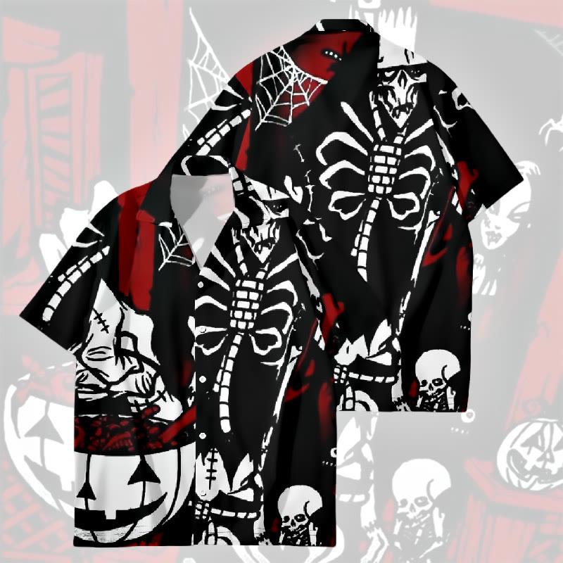 Skull Spider Print Loose Short Sleeve T-Shirt  |   T-Shirts Clothing Black