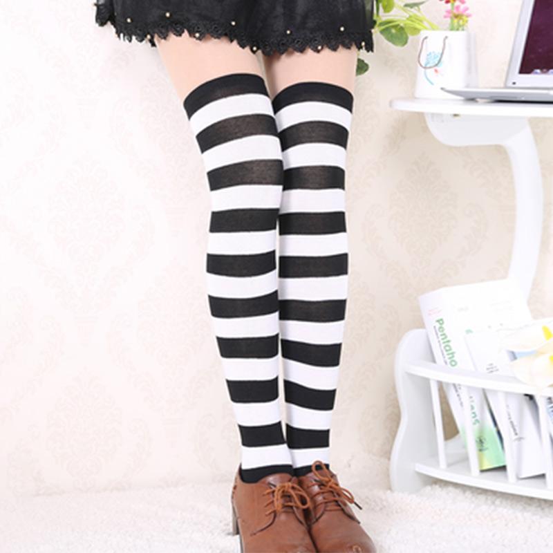 Stripe Cat Claw Candy Color High Socks Long Over The Knee  |   Socks Accessories Black