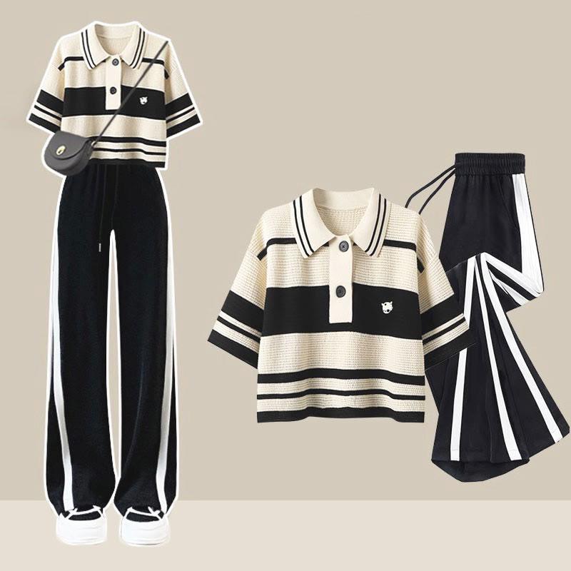 Stripe Print Shirt Casual Loose Pants  |   Pants Clothing Pants