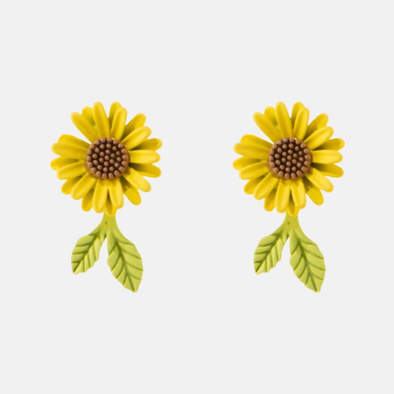 Sunflower 925 Sterling Silver Stud Earrings Ear Clips  |   Jewelry Accessories Ear Clip