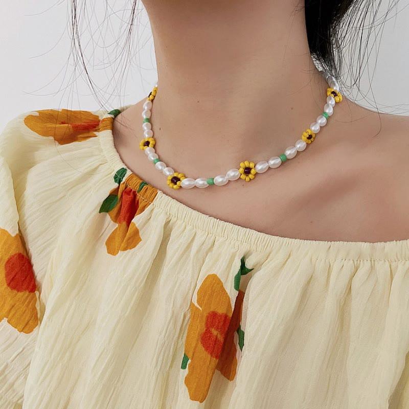 Sunflower Pearl Necklace  |   Jewelry Accessories Jewelry