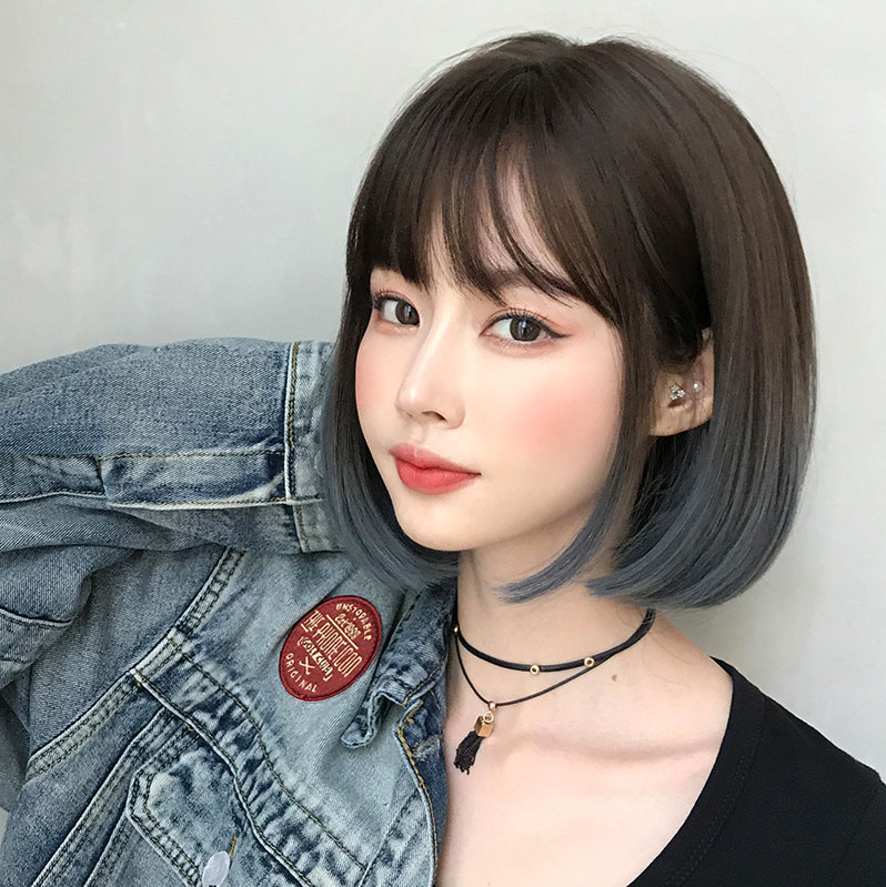 Sweet Gradient Color Short Hair Tail Curls Wig  |   Wigs Accessories Blue