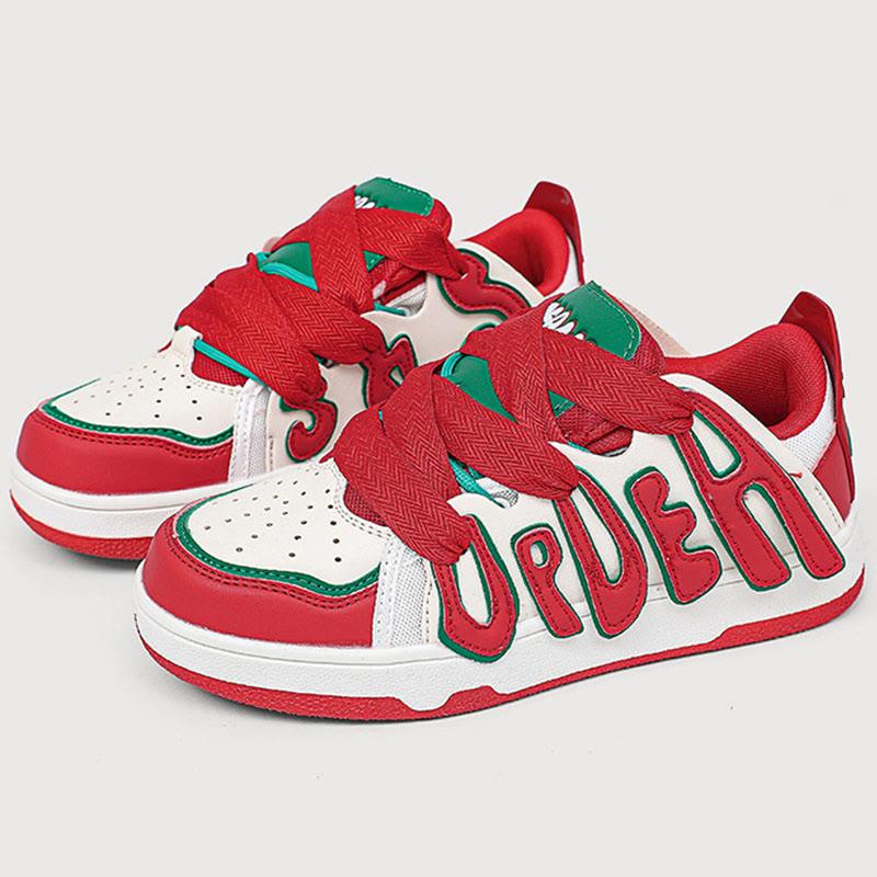 Tomato Letter Colorblock Platform Sneaker Shoes  |   Sneakers Shoes A