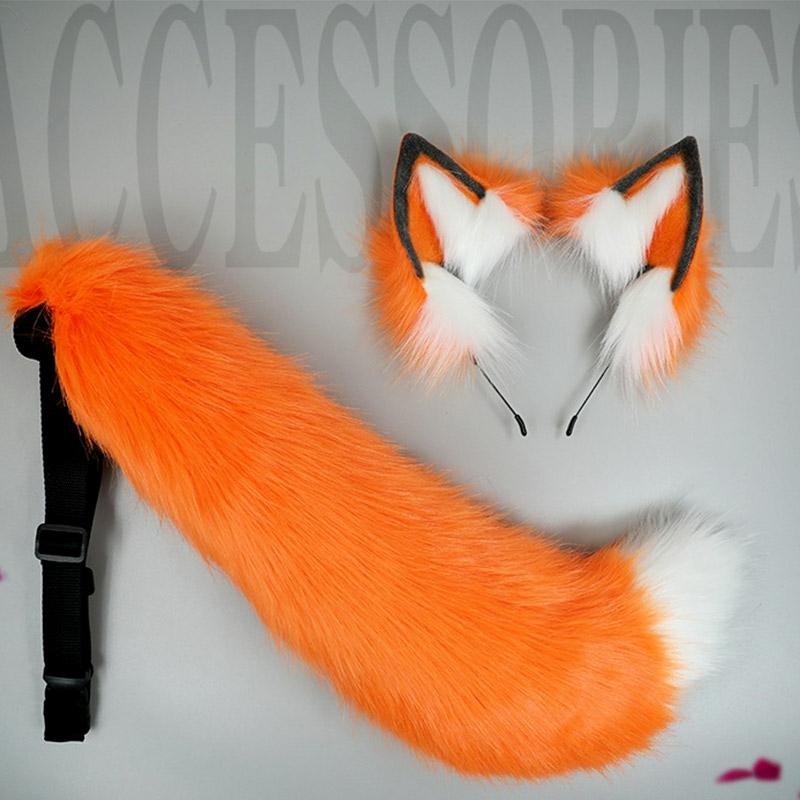 Two Pieces Fox Ears Tail Headband Cosplay Costume Accessory  |   Cosplay Kit Accessories Camel