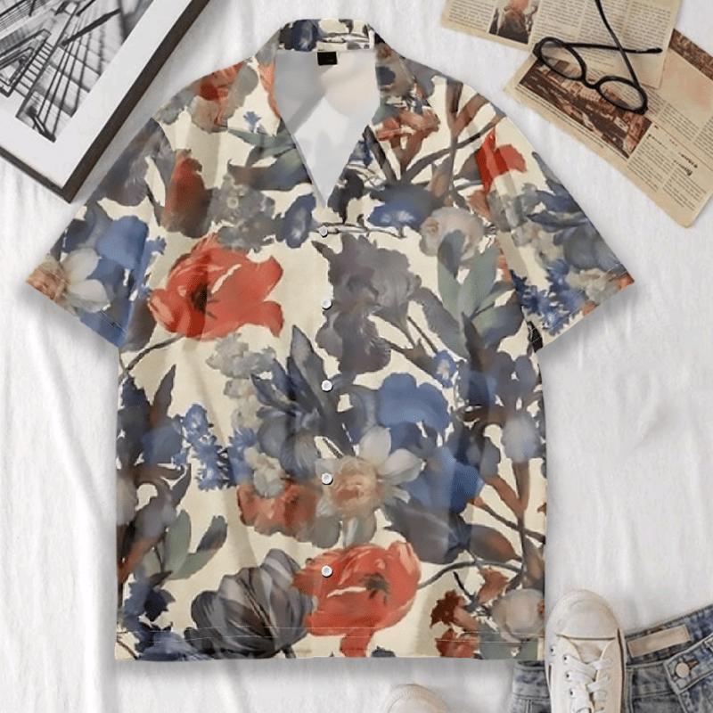 Vintage Blossom Pattern Loose T-Shirt  |   T-Shirts Clothing Multicolor