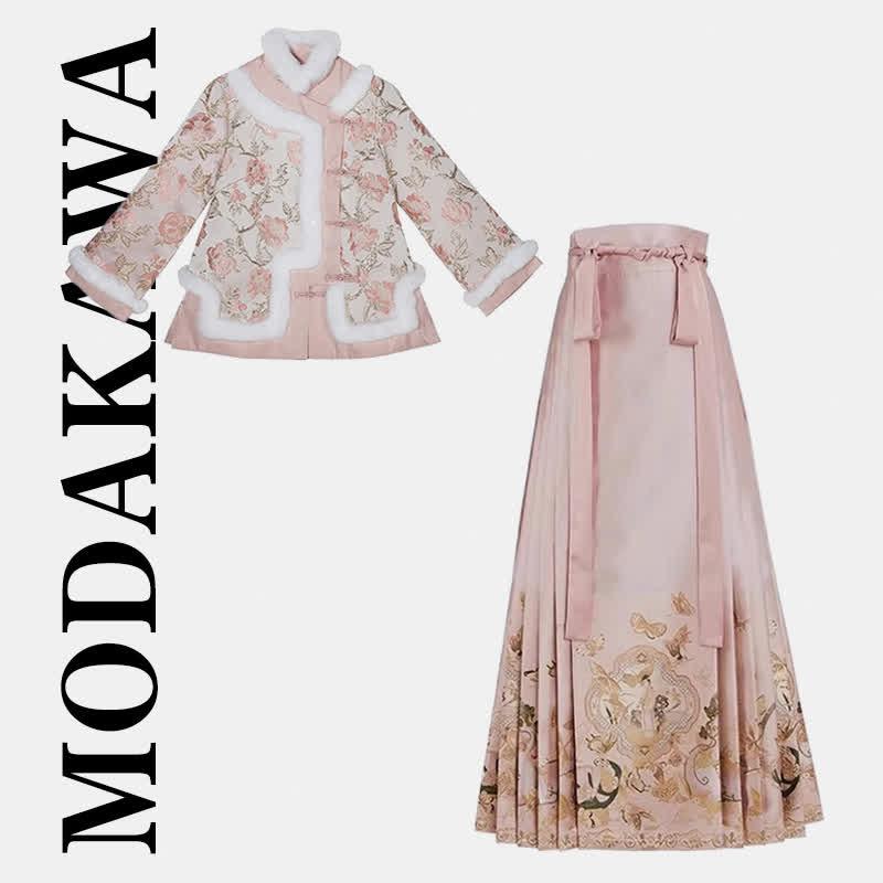 Vintage Floral Embroidery Coat High Waist Pleated Skirt  |   Skirts Clothing Coat