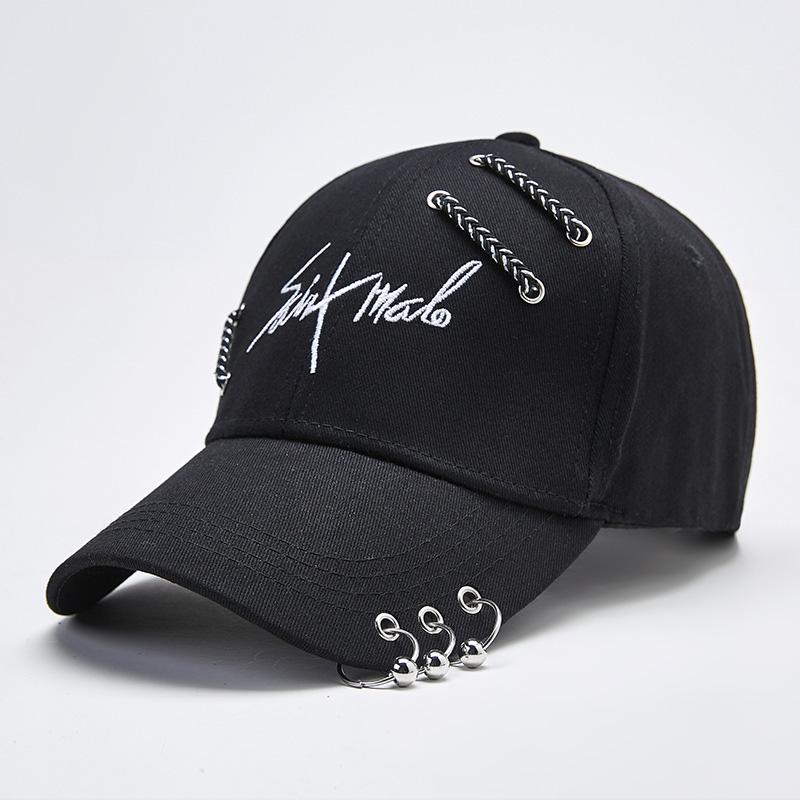 Fashion Letter Embroidery Ring Decor Baseball Cap  |   Hats & Scarfs Accessories Black A