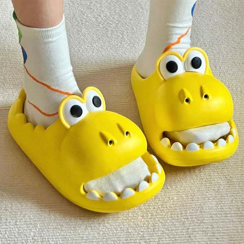 Cartoon Dinosaur Casual Slippers  |   Slippers Shoes Black